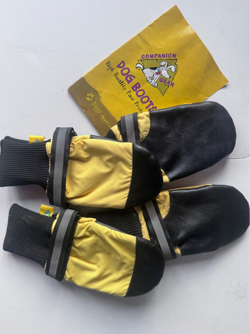 All Terrain Waterproof Reflective Dog Booties • Set of Four (4) • Yellow • LARGE - Picture 5 of 9